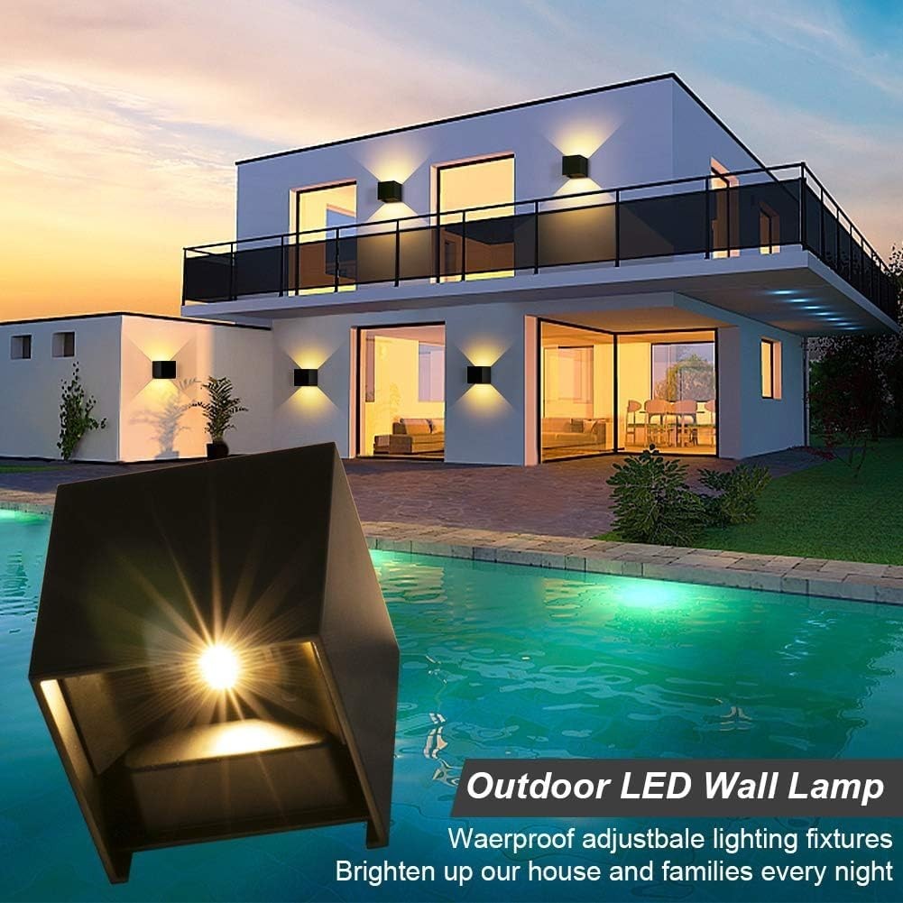 Applique da Parete Interno Esterno 12W LED Moderno Lampada ledmo 4 Pezzi