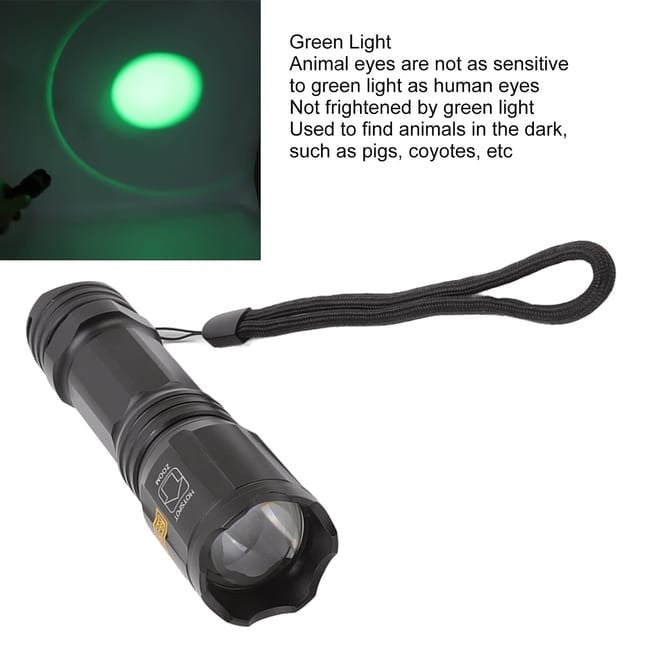 Torcia a LED 4 colori in 1 Torcia zoomabile impermeabile IPX6 per la caccia