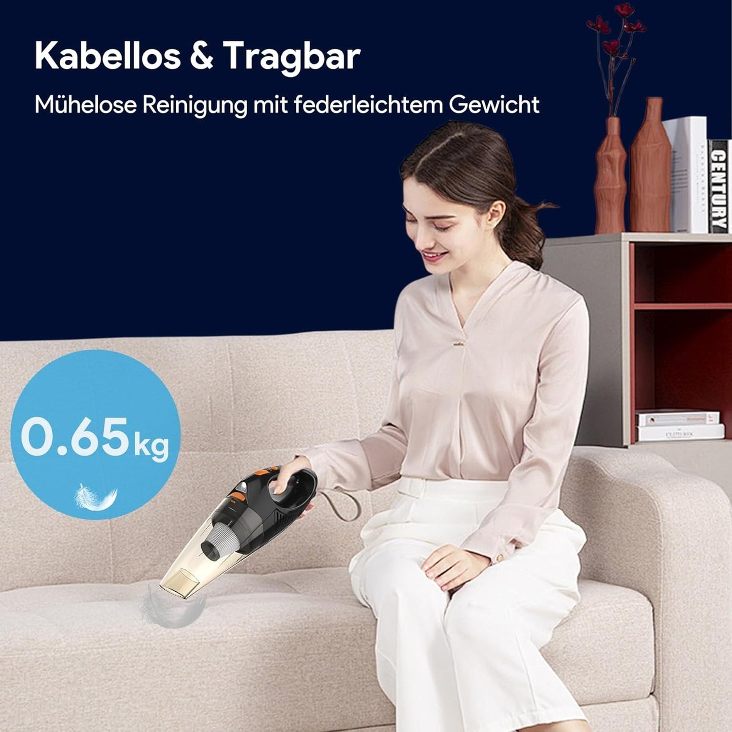 Aspirapolvere a batteria senza fili per auto, con potente aspirapolvere,12000 PA