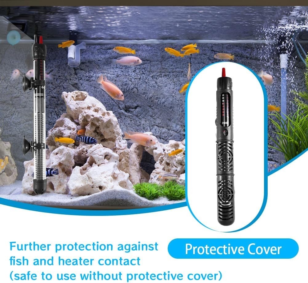 Riscaldatore per acquario 100W 100-120L con ventose temperatura regolabile