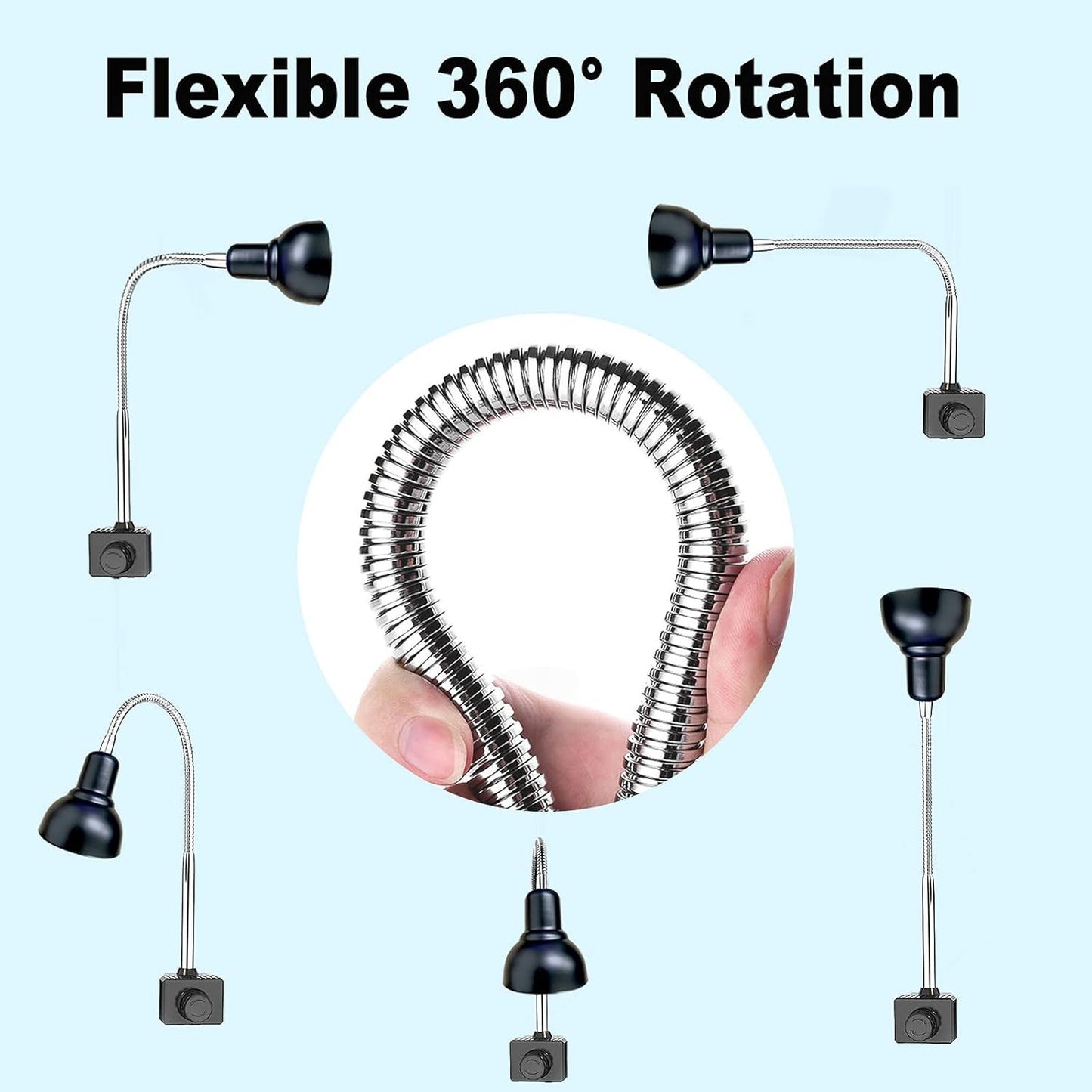 Lampada riscaldante per rettili per acquario con lampadine da 25 W + 50 W