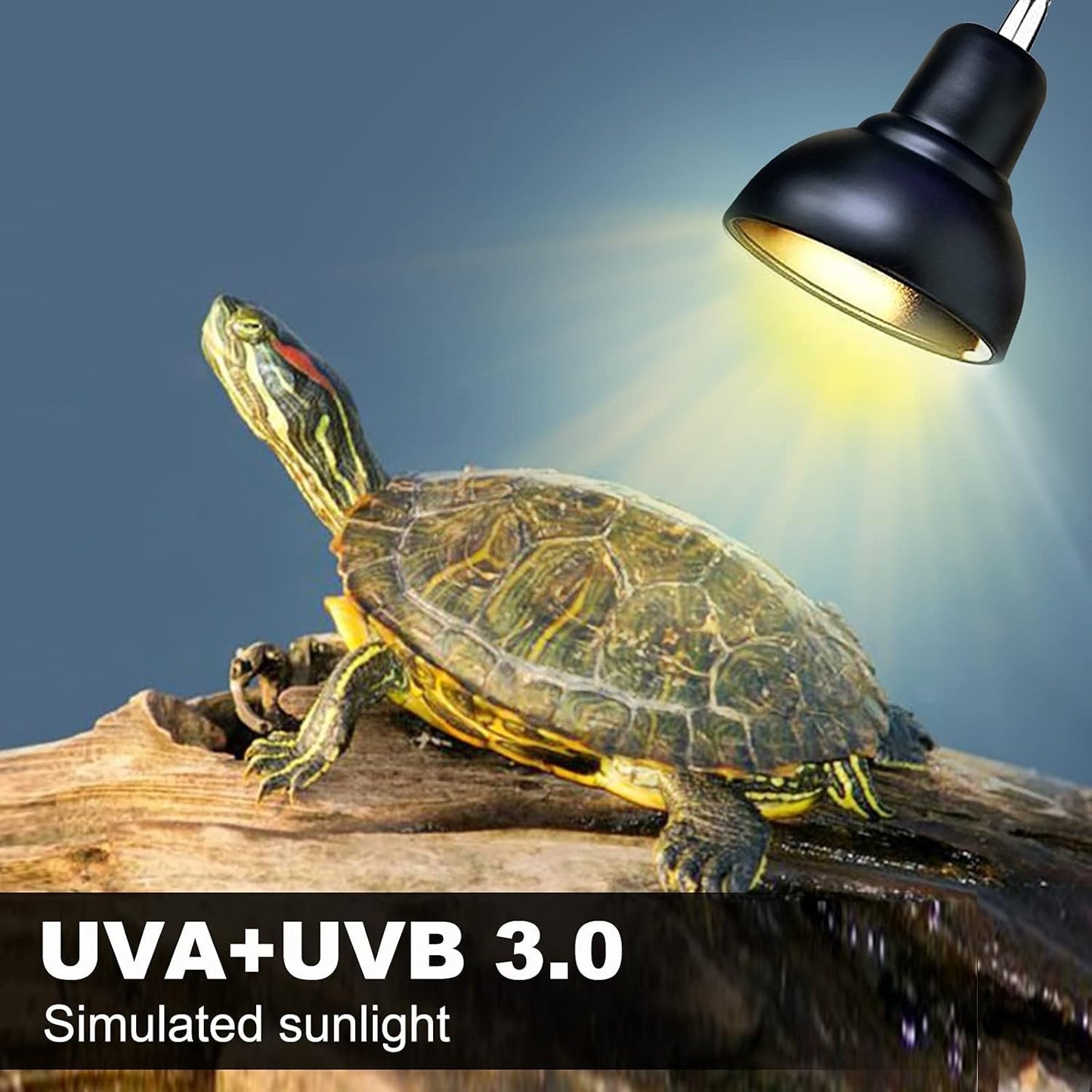 Lampada riscaldante per rettili per acquario con lampadine da 25 W + 50 W