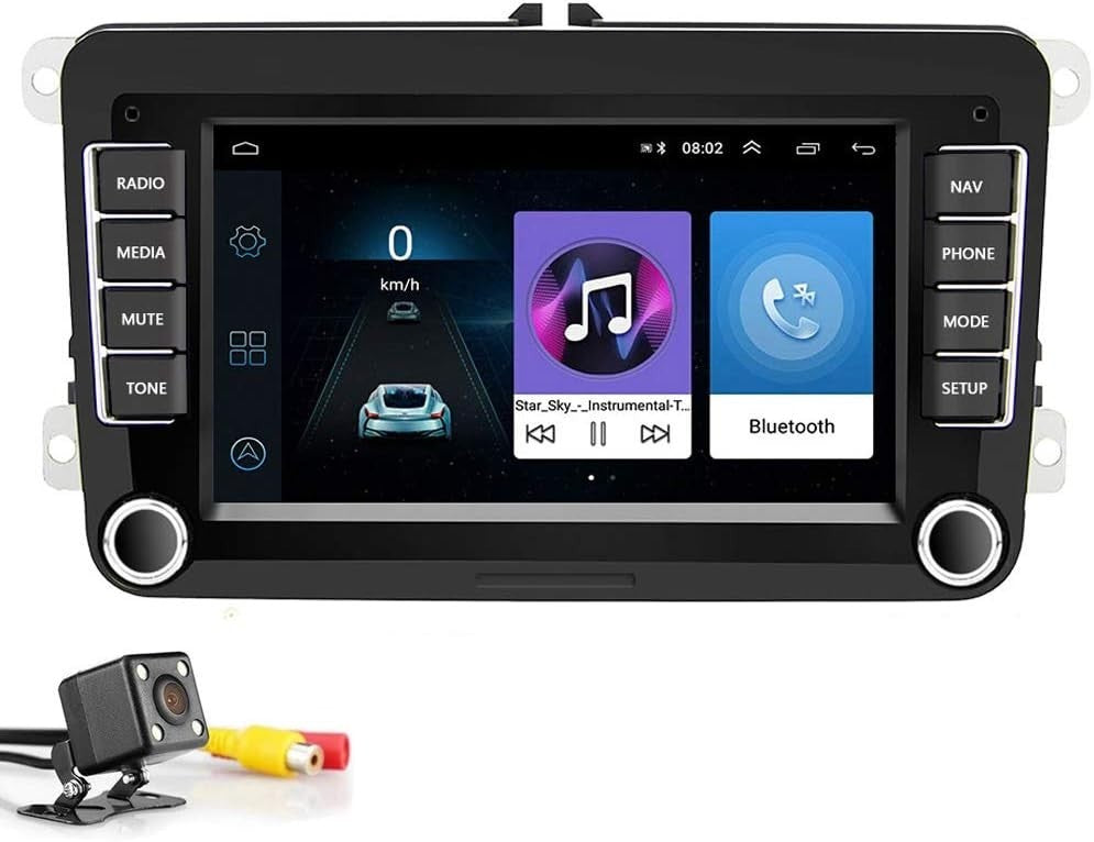 Autoradio Bluetooth 2 Din  Airplay Android 8.1 Per Skoda V/W Passat B6 Polo Golf