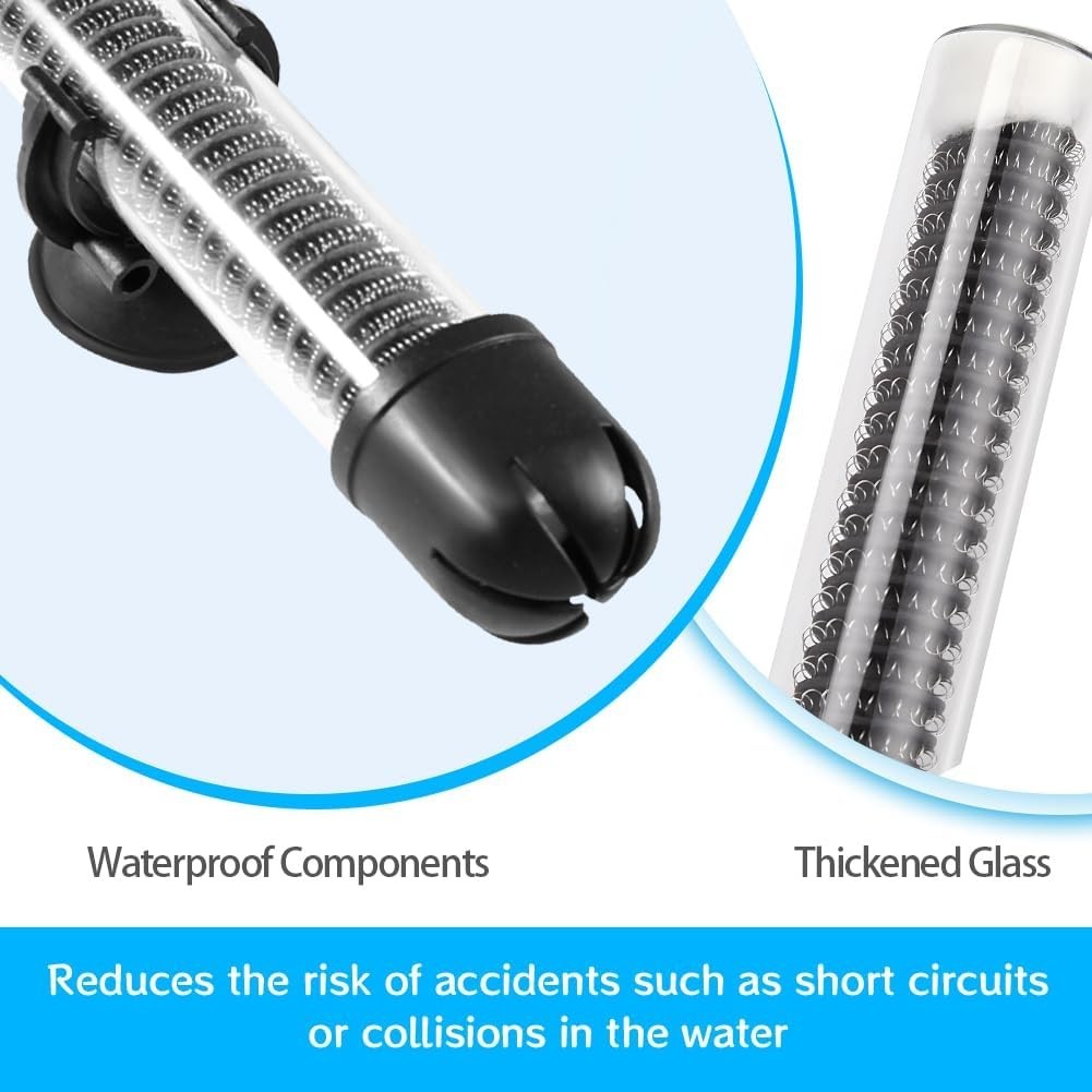 Riscaldatore per acquario 100W 100-120L con ventose temperatura regolabile