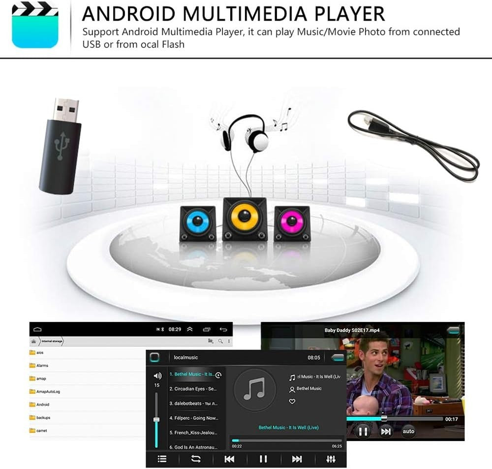 Autoradio Bluetooth 2 Din  Airplay Android 8.1 Per Skoda V/W Passat B6 Polo Golf