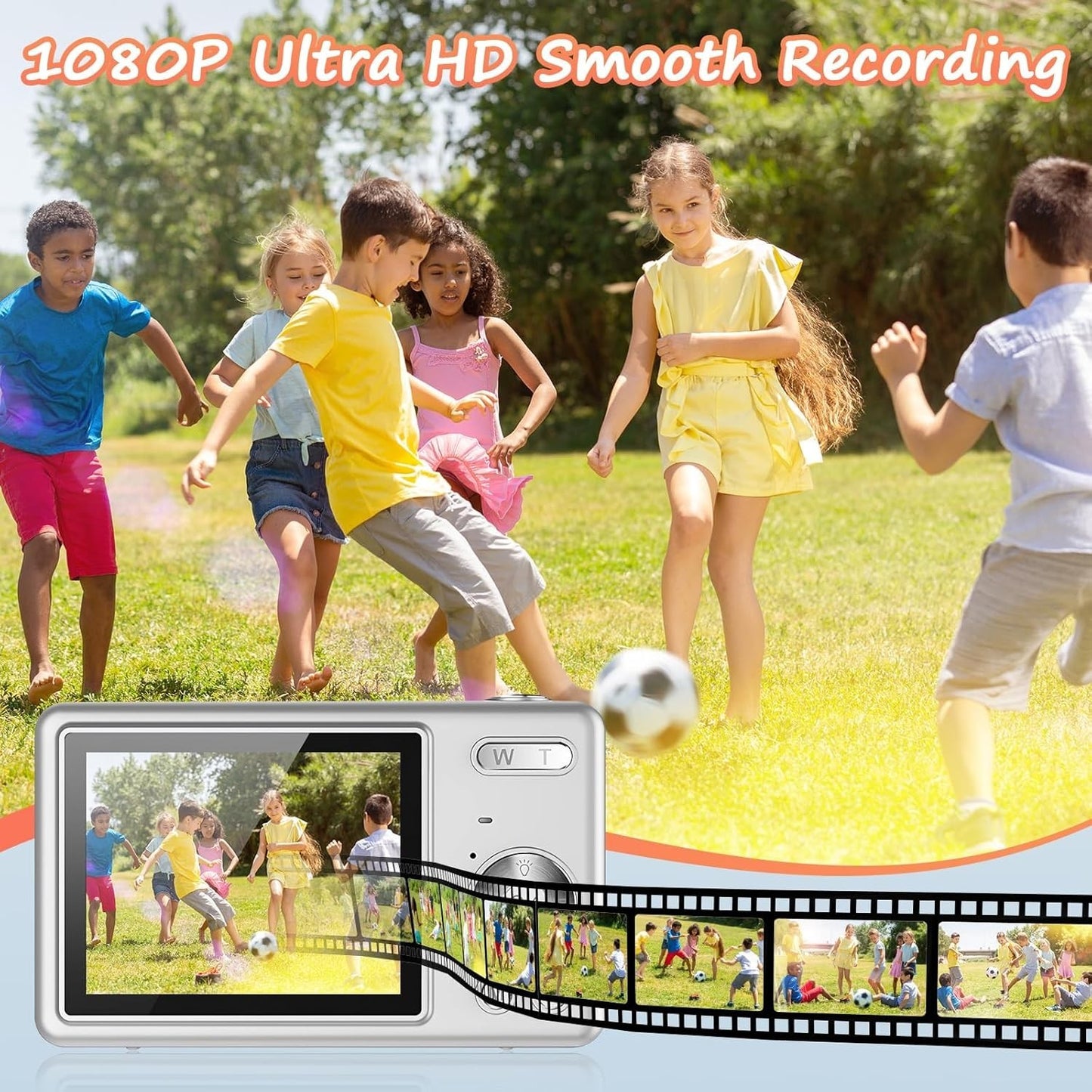 Macchina Fotografica Digitale con Scheda 64GB, 1080P 40MP con Zoom 8X Flash