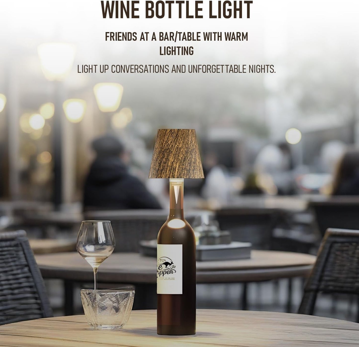 Lampada ricaricabile a forma di bottiglia MU LIN, lampada da tavolo wireless.