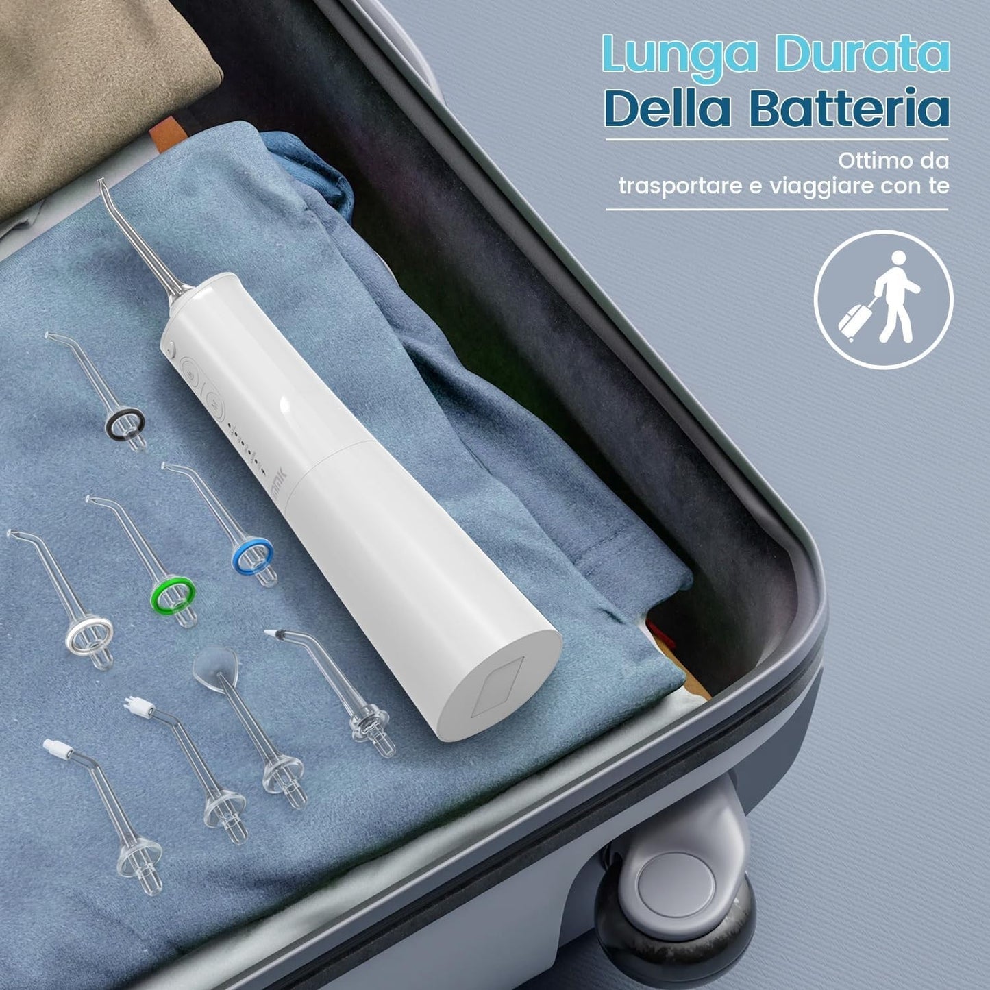 Idropulsore dentale con irrigatore orale ricaricabile IPX7 impermeabile