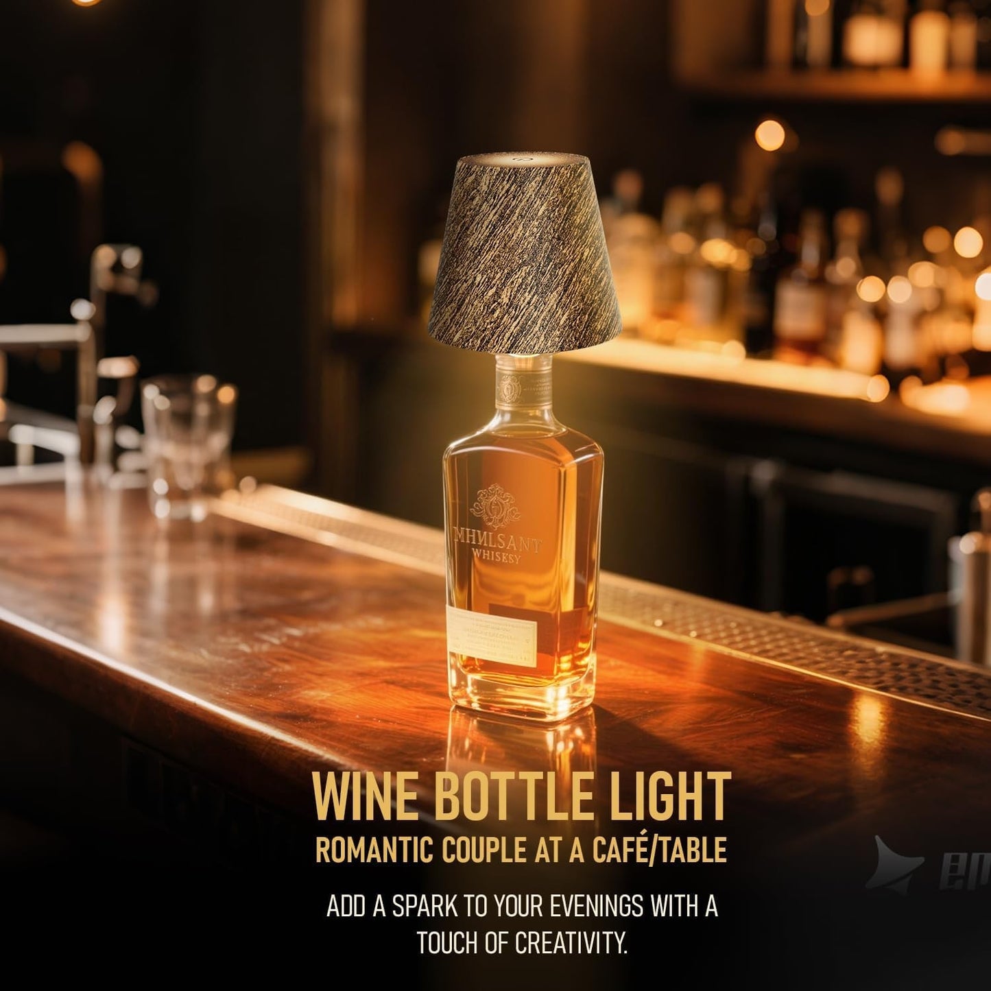 Lampada ricaricabile a forma di bottiglia MU LIN, lampada da tavolo wireless.