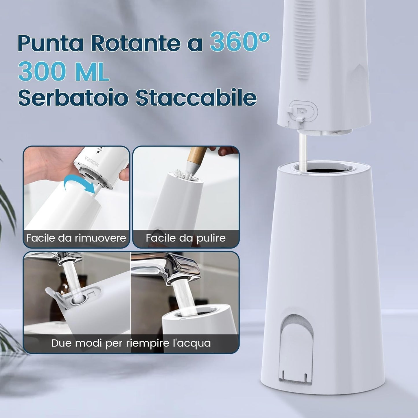 Idropulsore dentale con irrigatore orale ricaricabile IPX7 impermeabile