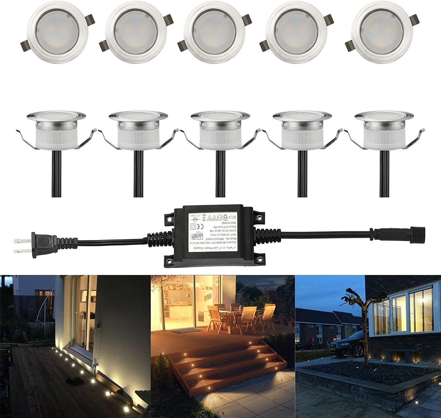 Faretti da terra a LED a bassa tensione, impermeabile, per esterni FVTLED 10 pz