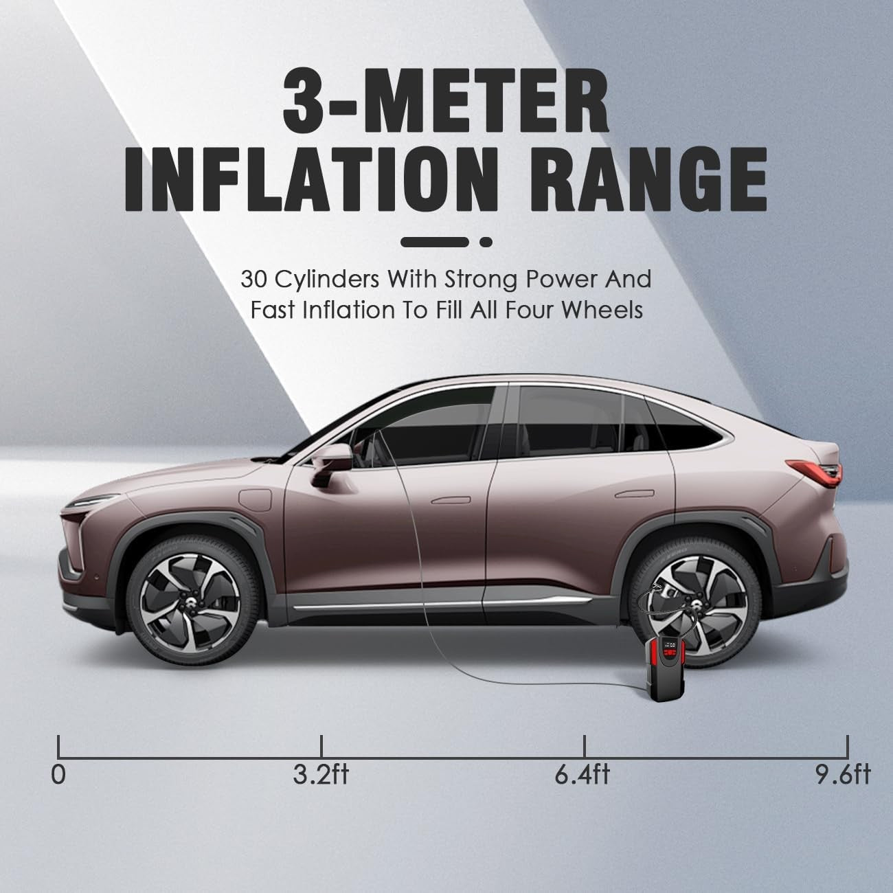 Gonfiatore per pneumatici, pompa compressore d'aria portatile da 120 W