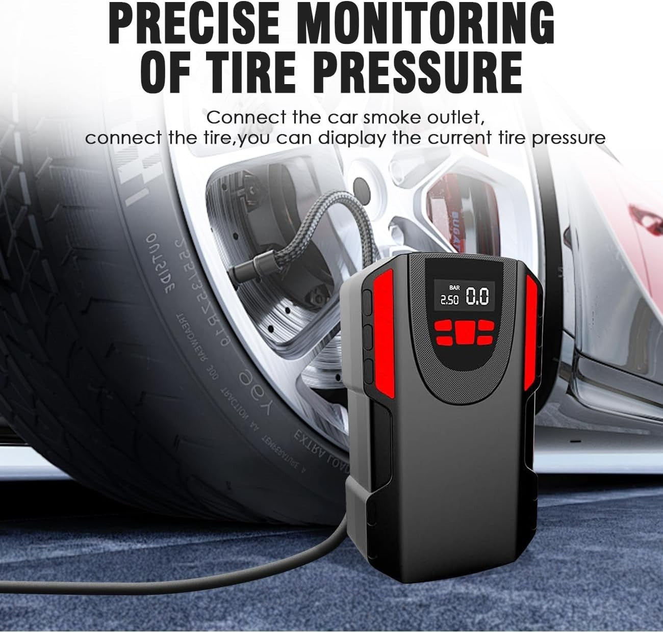 Gonfiatore per pneumatici, pompa compressore d'aria portatile da 120 W