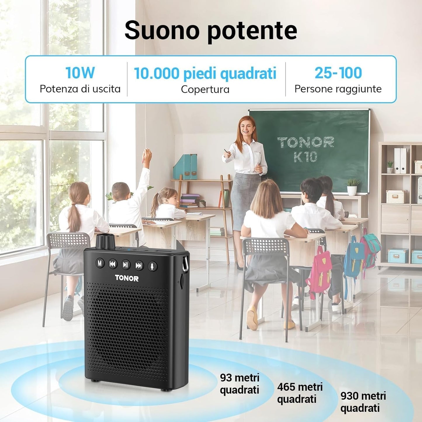 Amplificatore vocale portatile per insegnanti altoparlante TONOR
