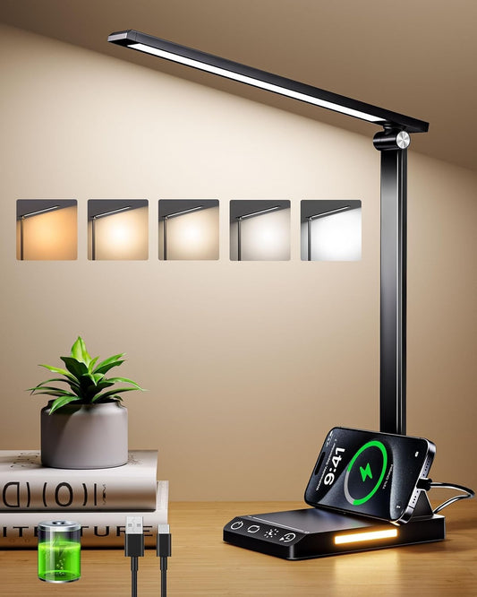 Lampada da scrivania  5 colori a temperatura  ricaricabile a batteria dimmerabil