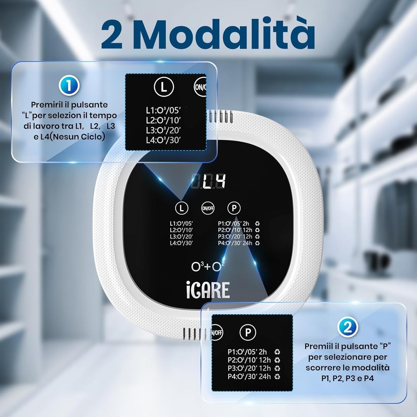 Generatore Di Ozono Purificatore D'Aria, 10000 Mah Ricaricabile Mini Purificator