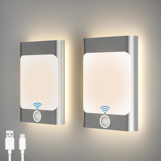 Lampada da parete per interni 2 pezzi con sensore di movimento batteria LED