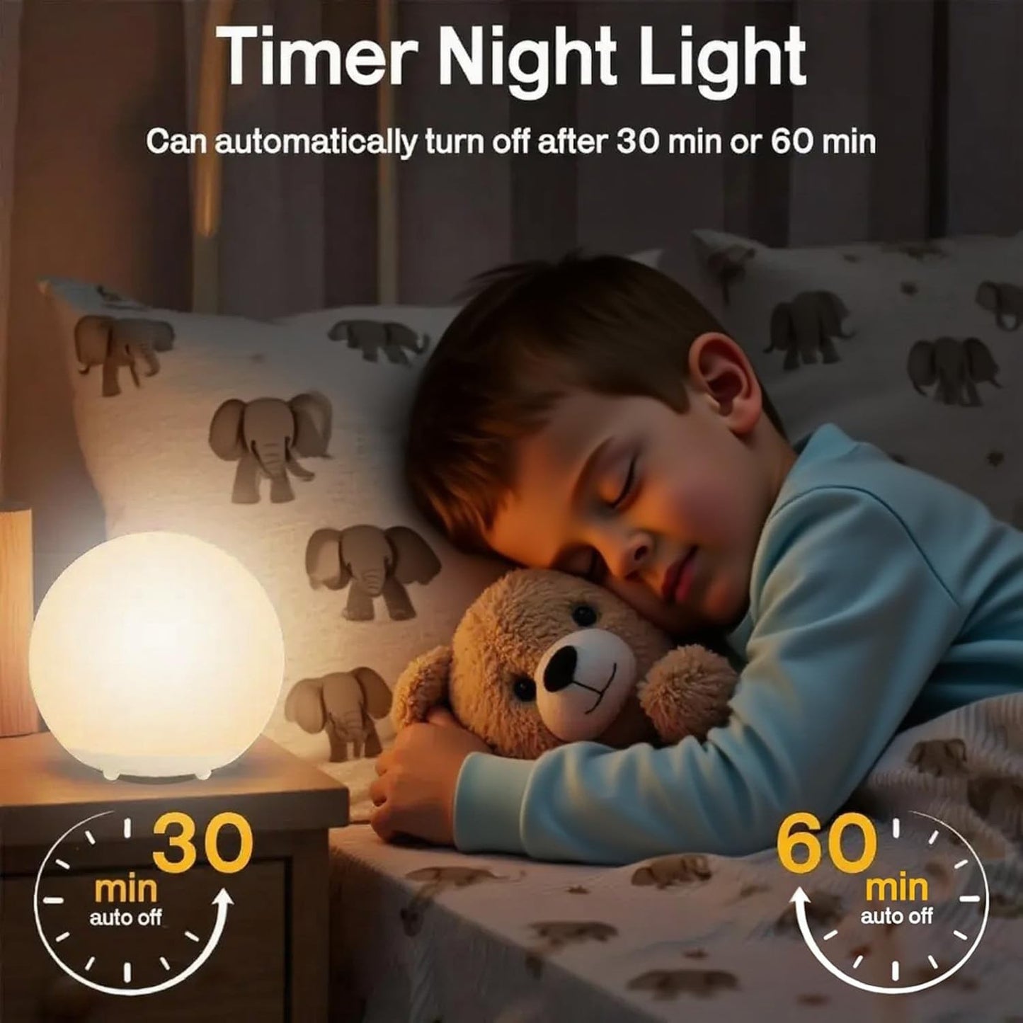 Luce notturna per bambini, lampada da tavolo a LED ricaricabile tramite USB