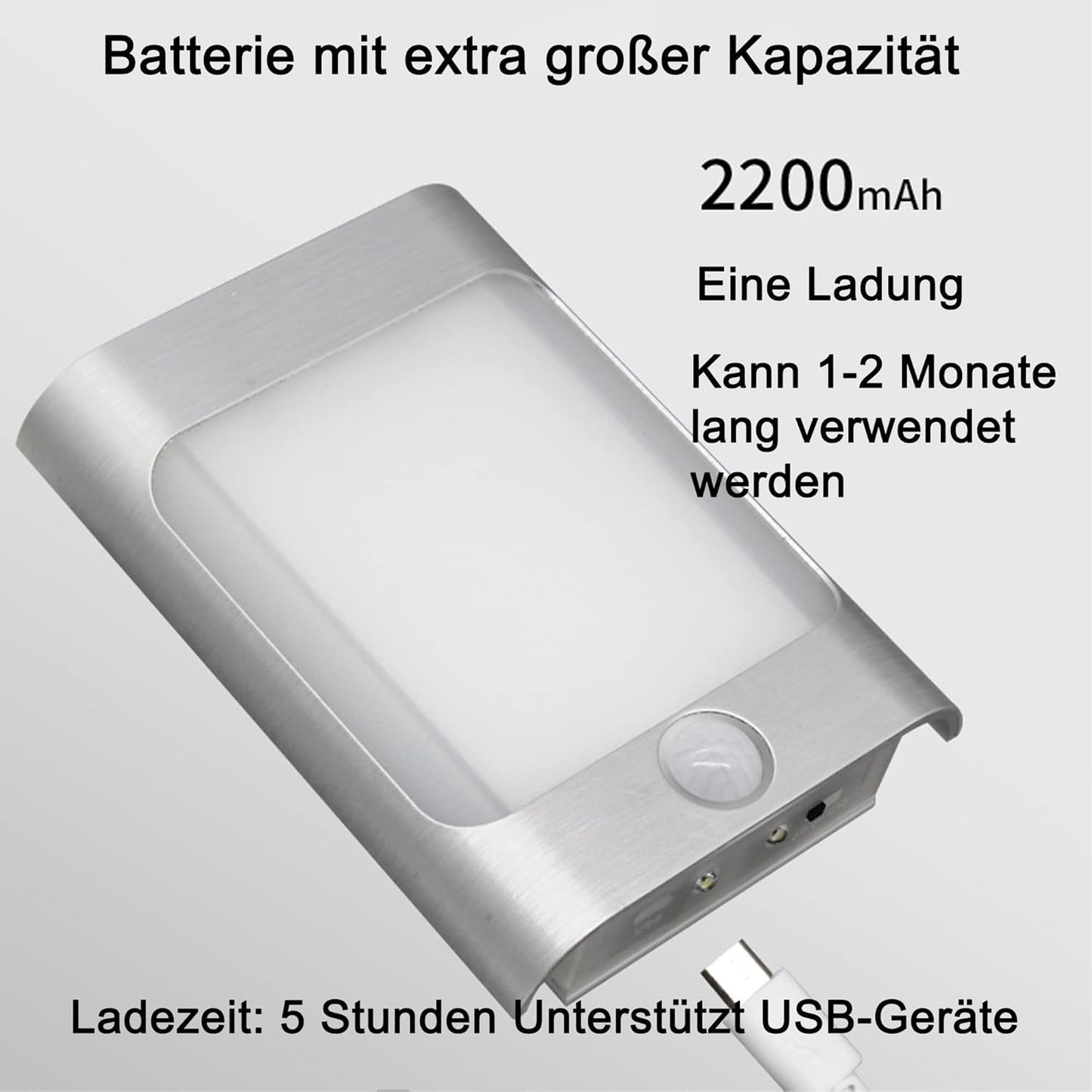 Lampada da parete per interni 2 pezzi con sensore di movimento batteria LED