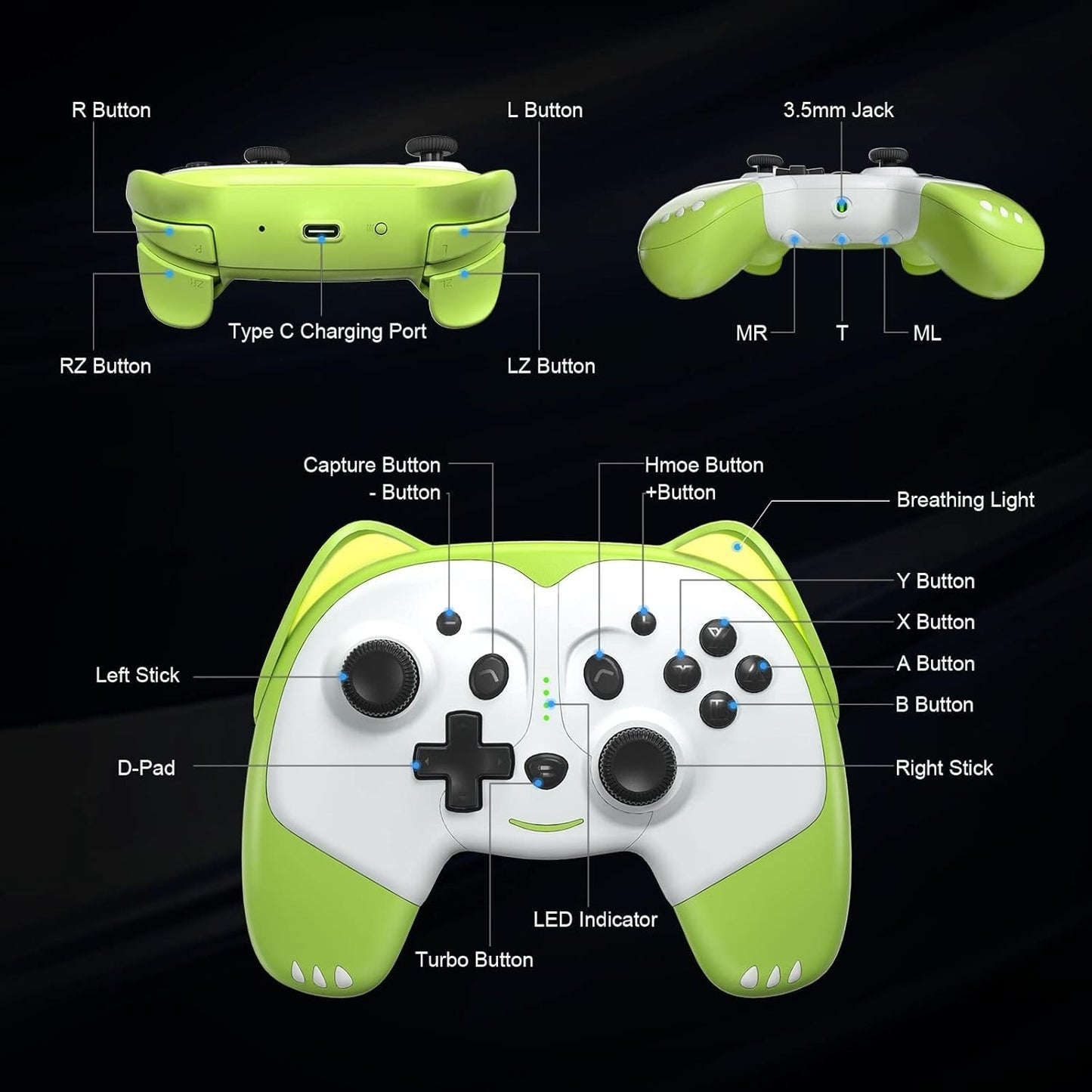 Controller wireless per Nintendo Switch OLED Lite Pro Switch Bluetooth