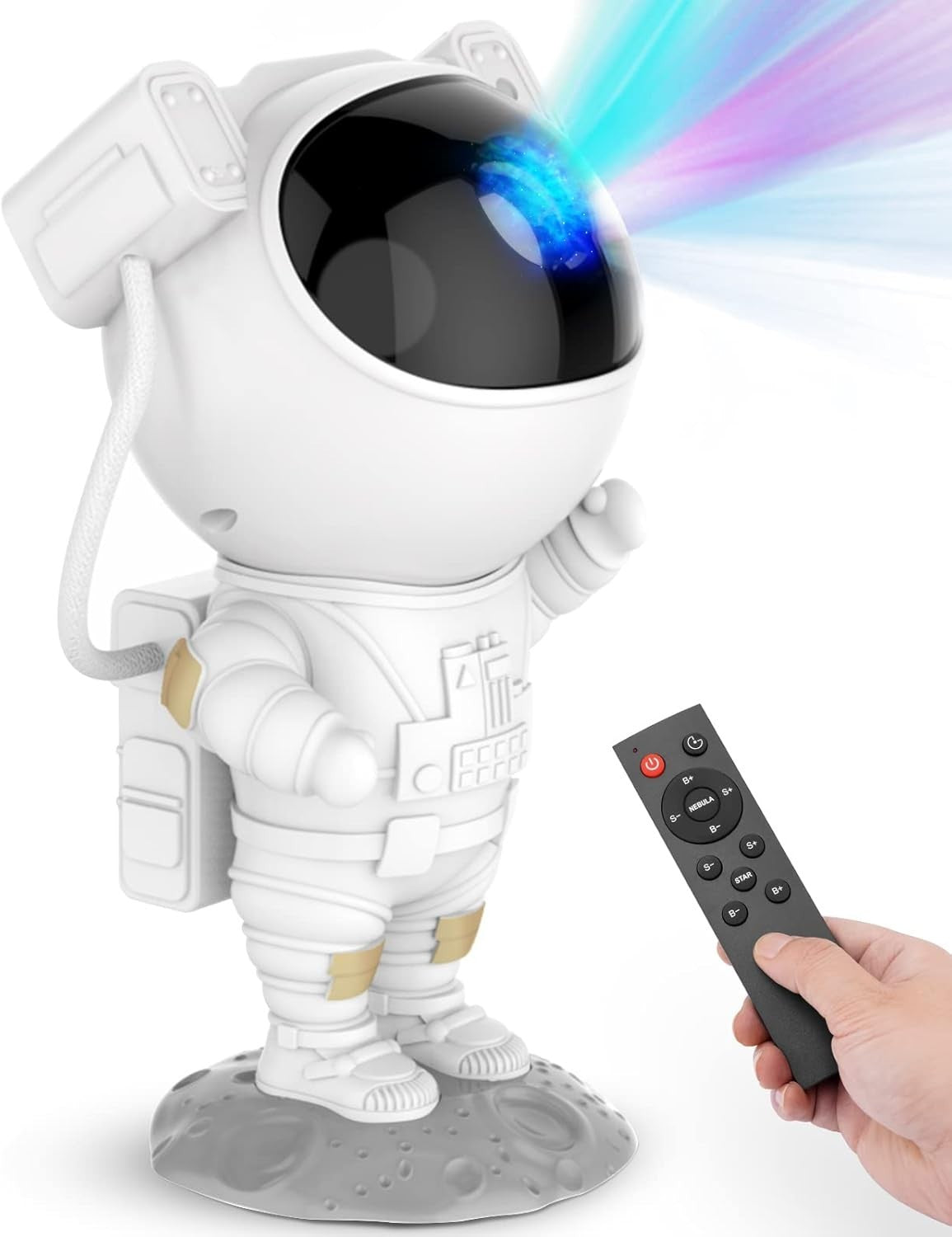 Astronauta  proiettore di stelle con telecomando regolabile a 360° e timer.