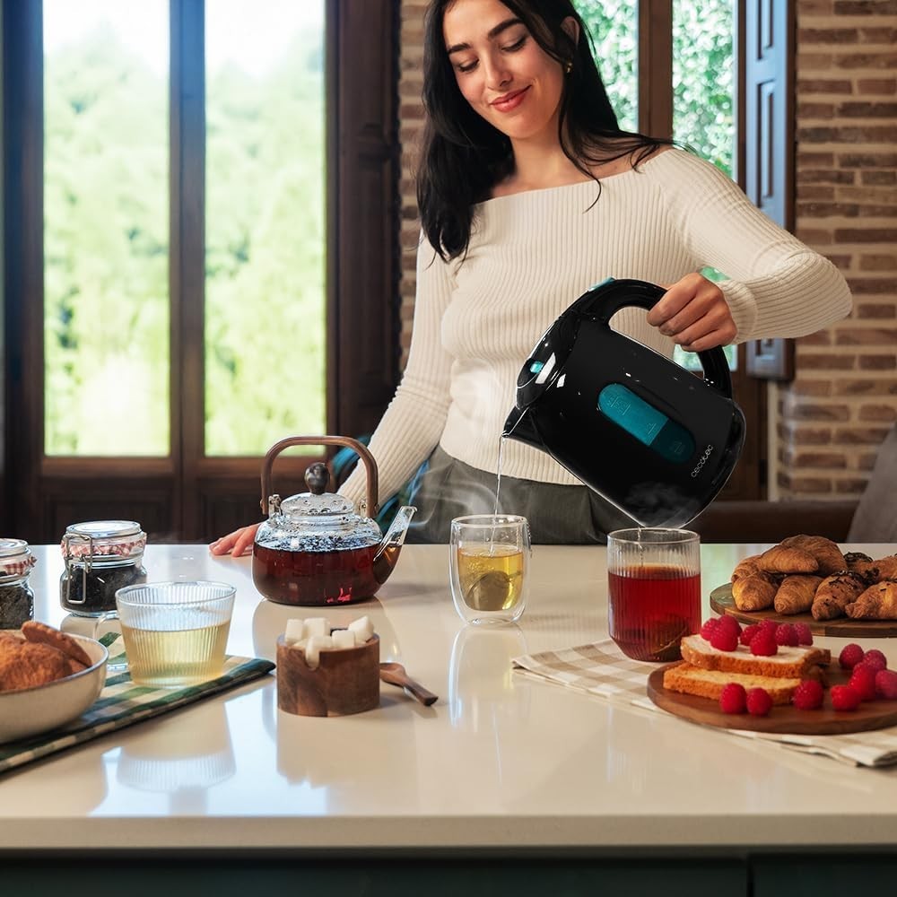Cecotec Bollitore Elettrico 1,7L - Bollitore Acqua Thermosense 180 Black