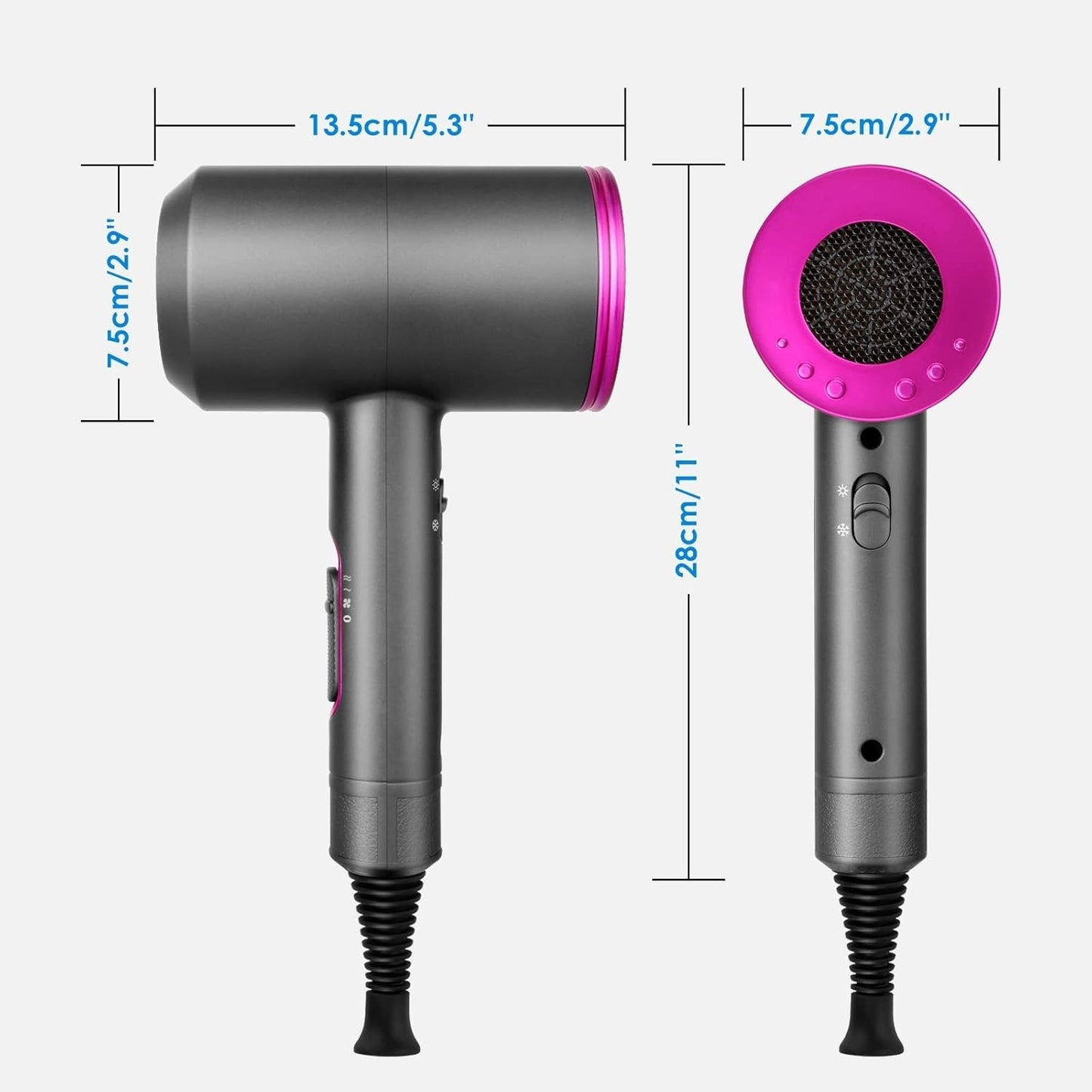 Phon Capelli con Diffusore 2000W Asciugacapelli Ionico Professionali