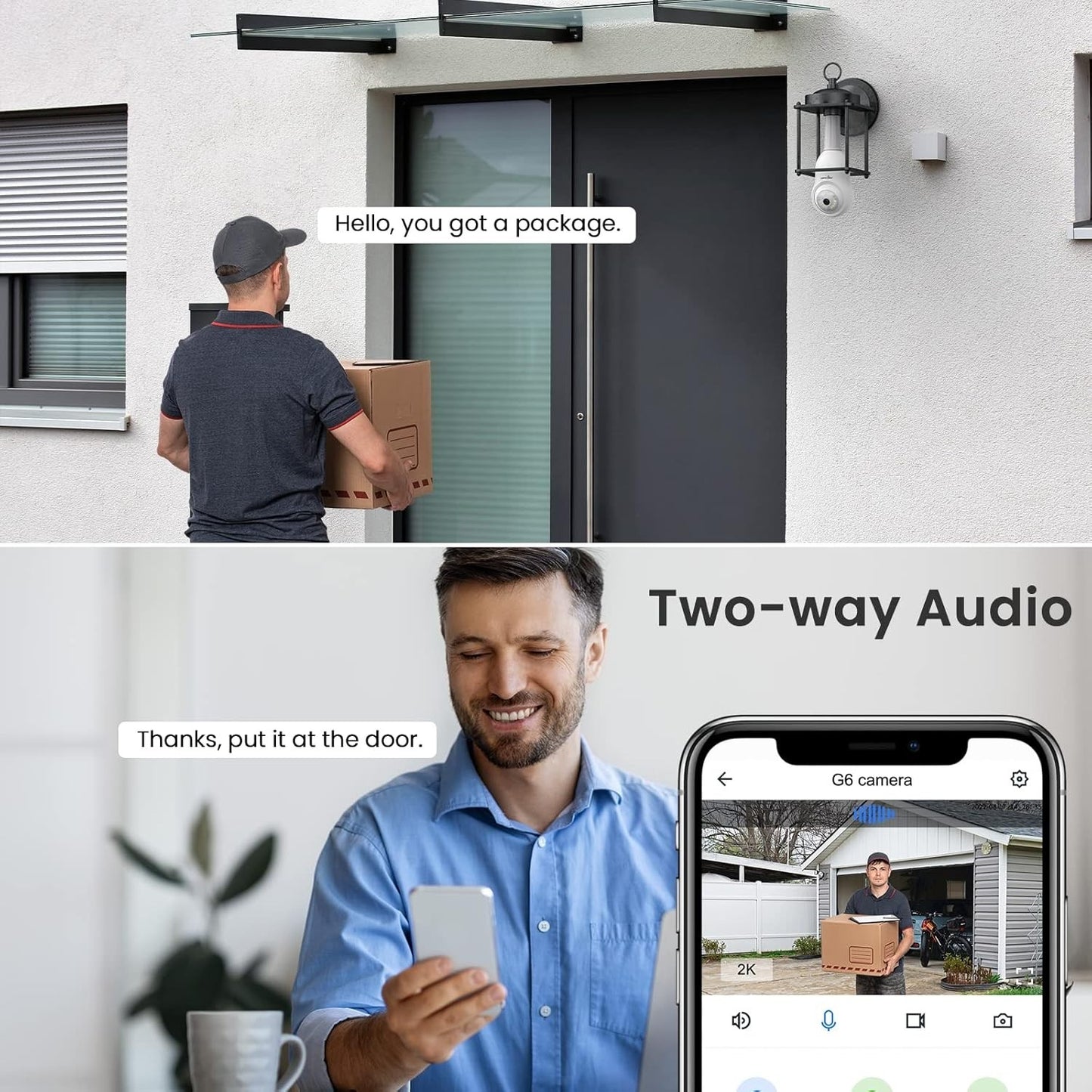 wansview Telecamera Lampadina WiFi Esterno/Interno - 2K Telecamera in base E27 c