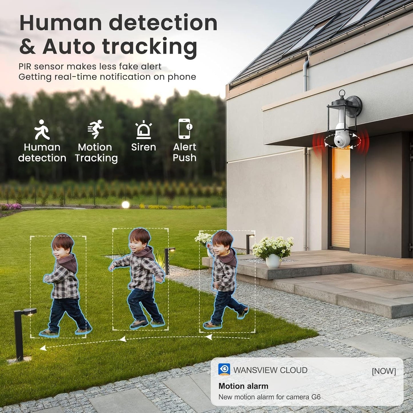 wansview Telecamera Lampadina WiFi Esterno/Interno - 2K Telecamera in base E27 c