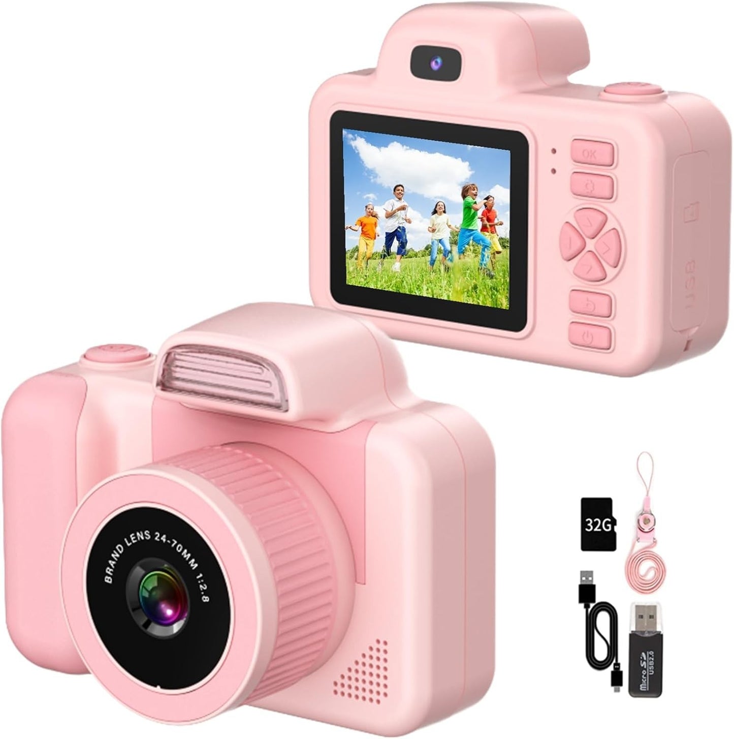 Macchina Fotografica per Bambini 12MP Mini SLR Selfie Fotocamera Bambina