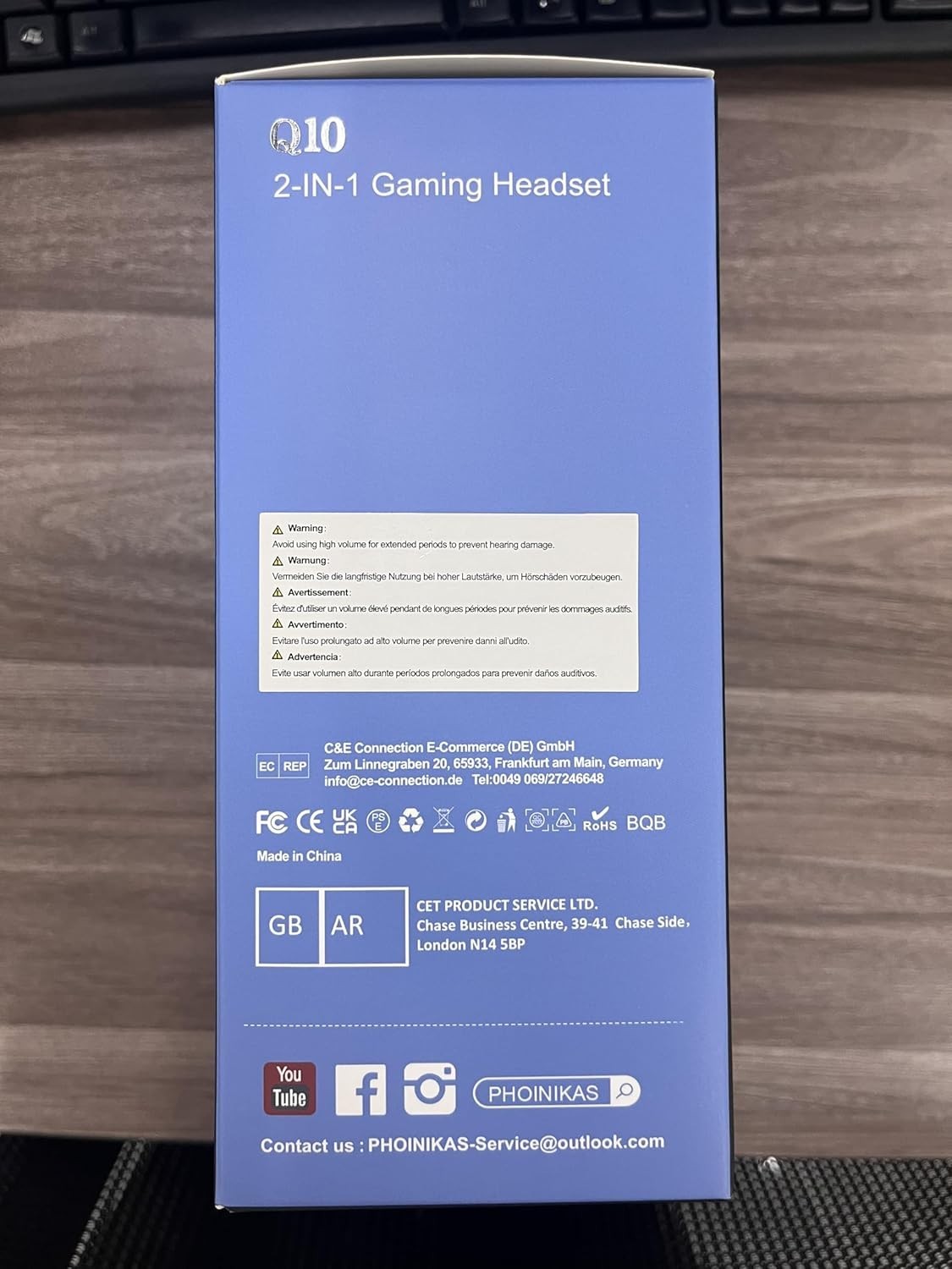 Cuffie da gioco PHOINIKAS PS5 per PS4, PC, Switch, cuffie Q10 Xbox One con audio