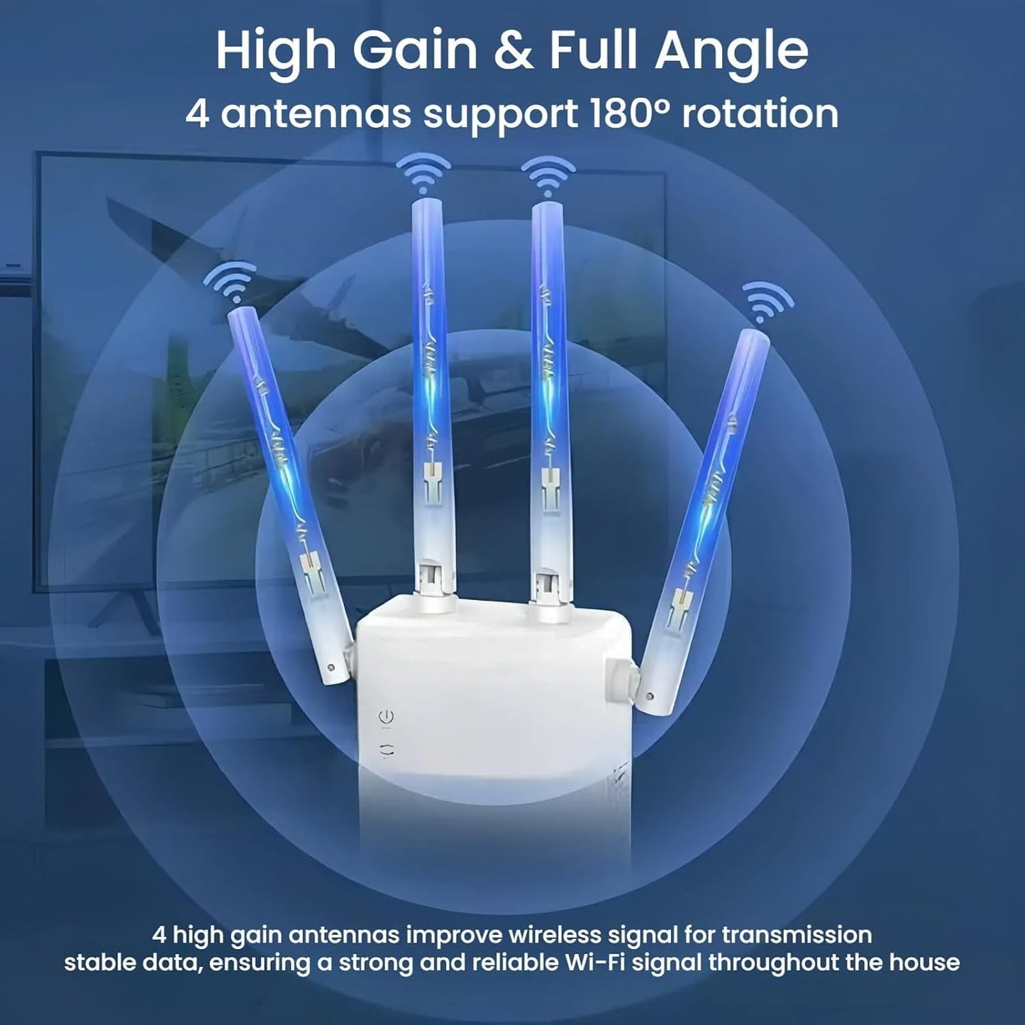 Ripetitore WiFi, Amplificatore WiFi Bianco 1200Mbps Doppia Banda 2.4G/5G AILKIN