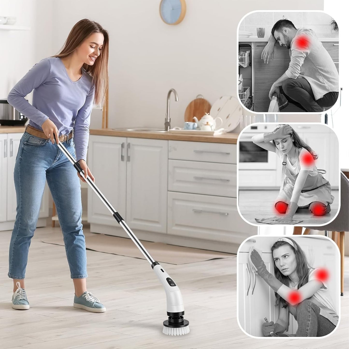 Spazzola Rotante Pulizia Elettrica, Spazzola Elettrica per Pulizia Casa