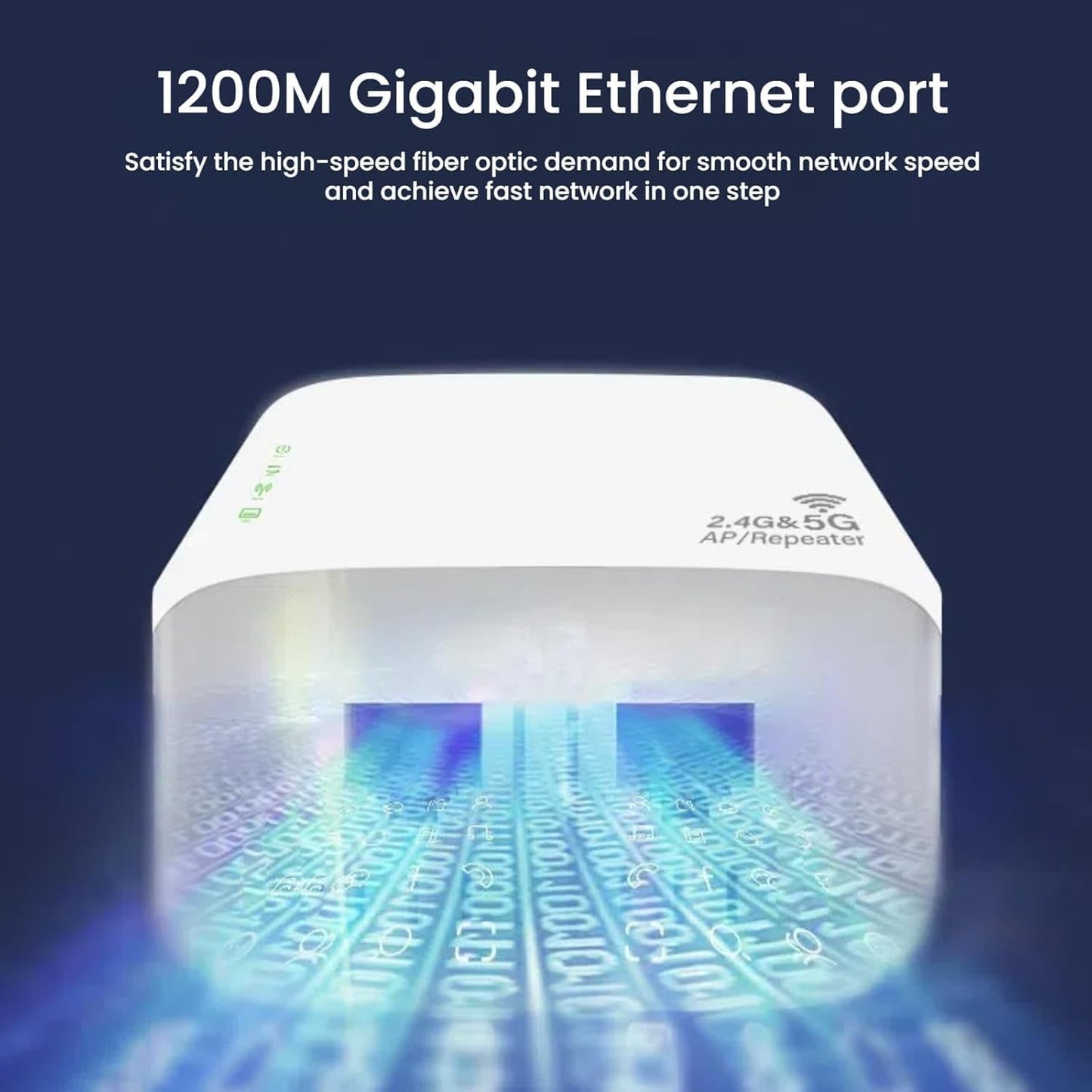 Ripetitore WiFi, Amplificatore WiFi Bianco 1200Mbps Doppia Banda 2.4G/5G AILKIN