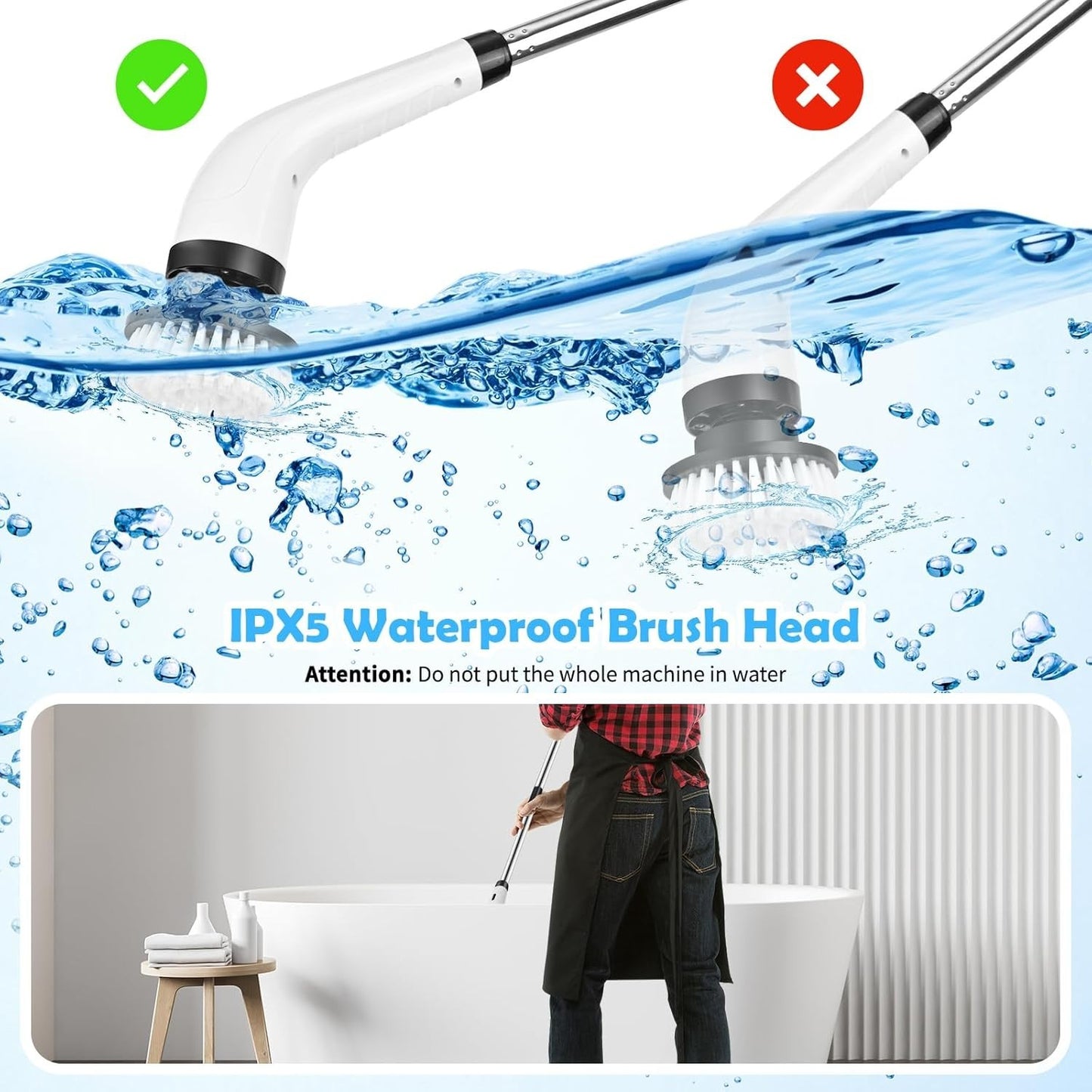 Spazzola Rotante Pulizia Elettrica, Spazzola Elettrica per Pulizia Casa