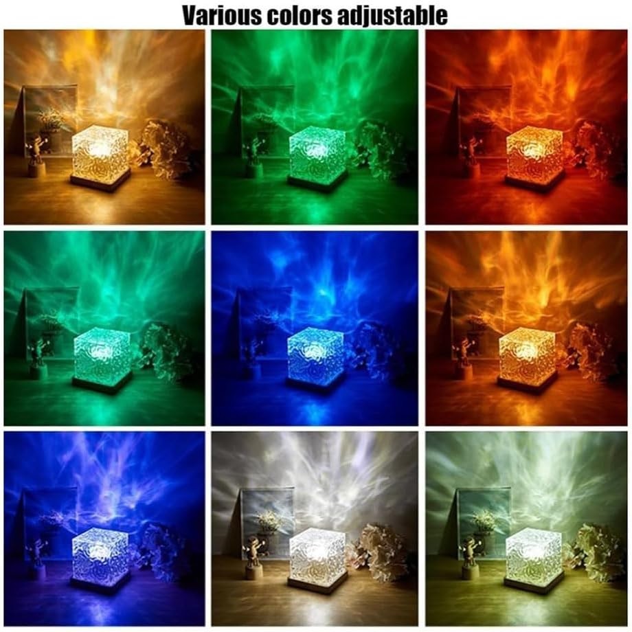 Lampada Aurora Northern Lights Wave-Cube Proiettore 16 Colori con Effetto D'Acqu