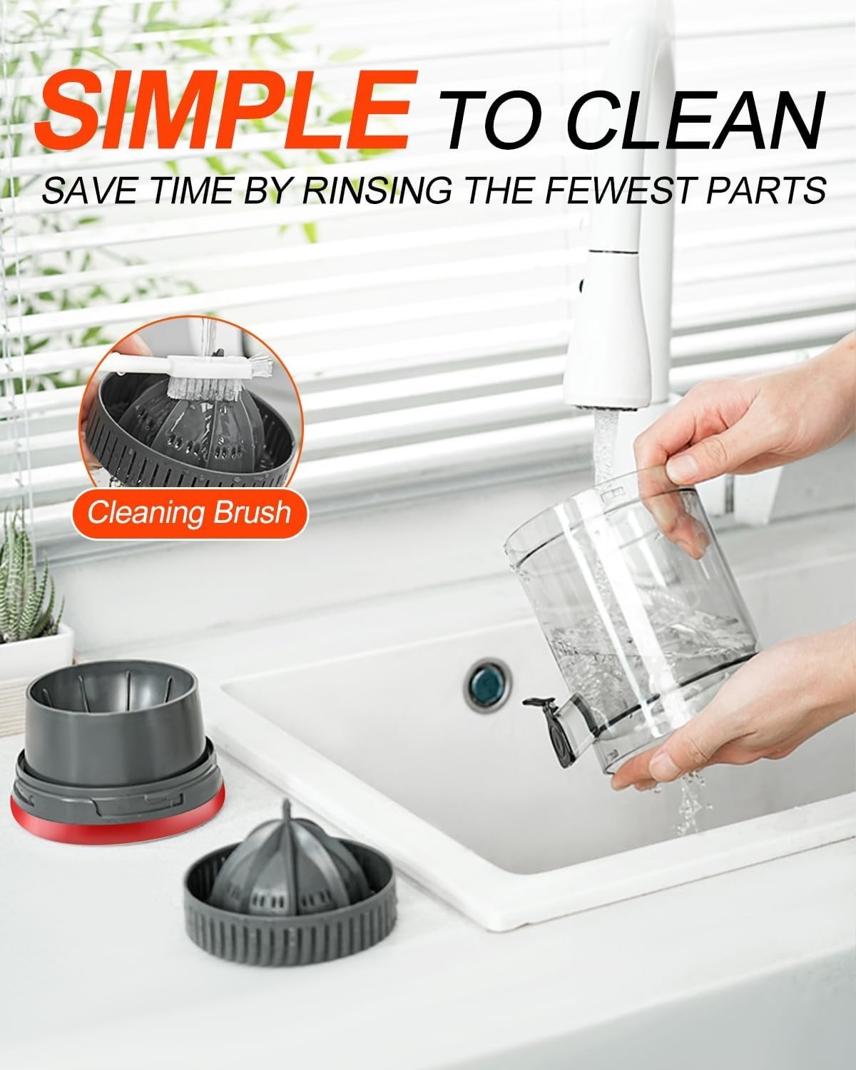 Spremiagrumi Elettrico Portatile USB 45W -70 Decibel Con Spazzola per La Pulizia