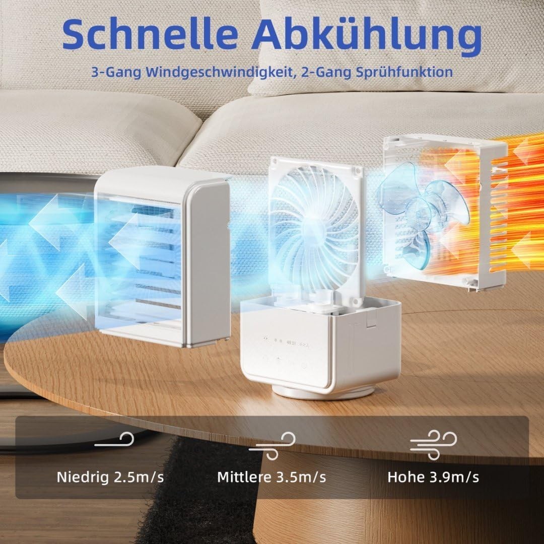 Aria condizionata mobile, climatizzatore portatile 1000 ML Air Cooler 4 in 1