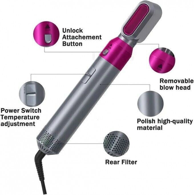 Piastra ad aria calda 5 in 1 arricciacapelli Ferro pettine per capelli lisci