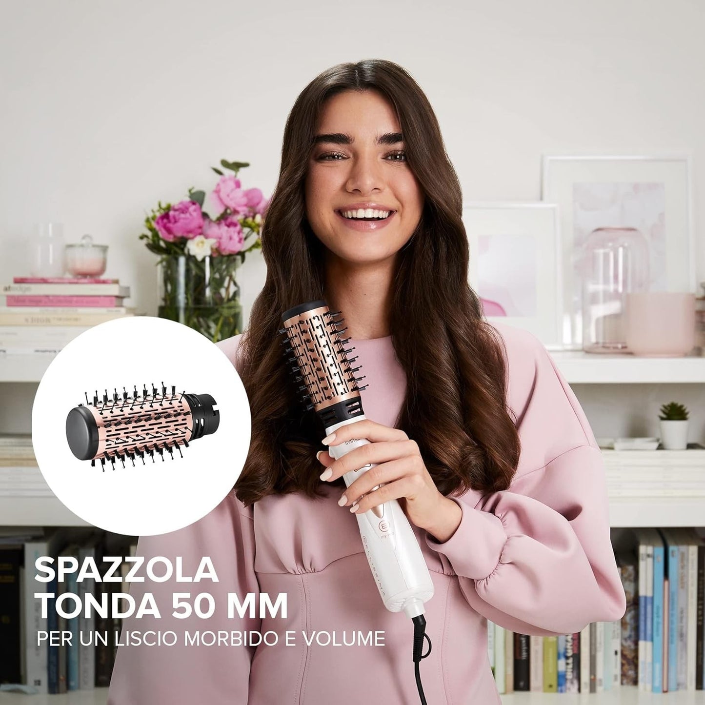 BELLISSIMA Spazzola Ad Aria Calda5 in 1 Accessori per Styliing Liscio Onde Ricci
