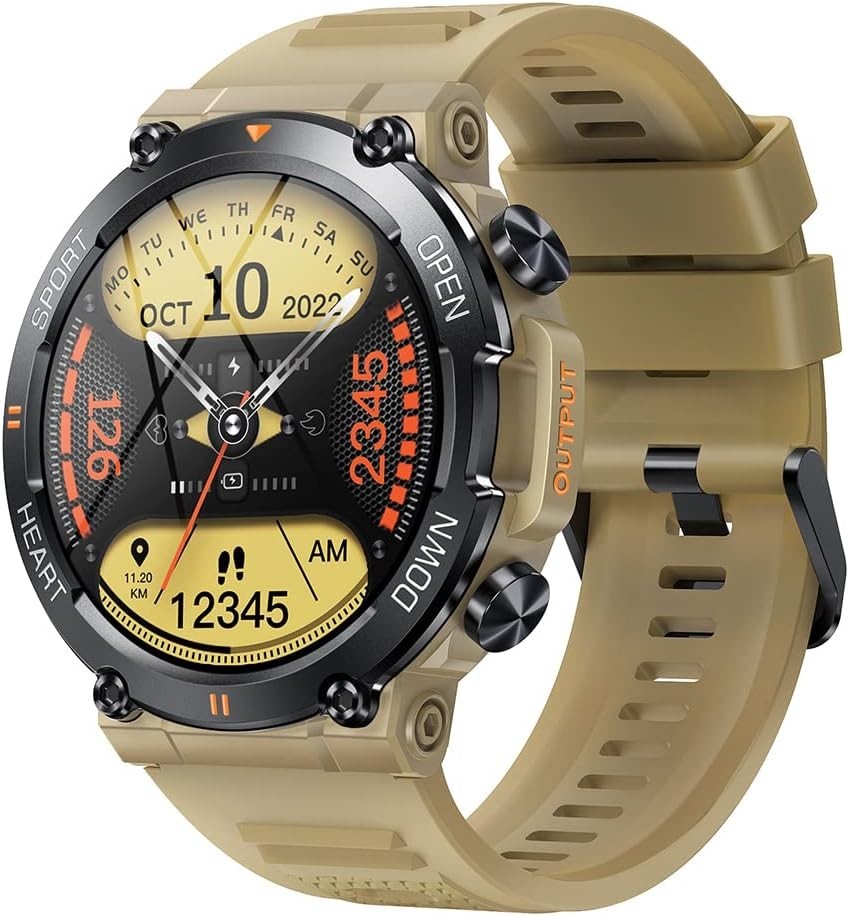 Smartwatch Uomo Orologio Fitness Militari Smart Watch Tracker di attività 35 mm