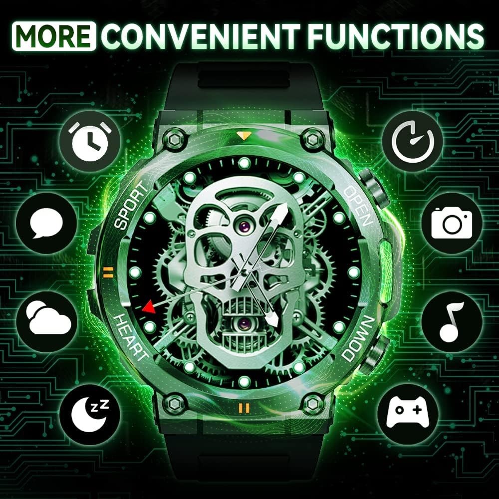 Smartwatch Uomo Orologio Fitness Militari Smart Watch Tracker di attività 35 mm