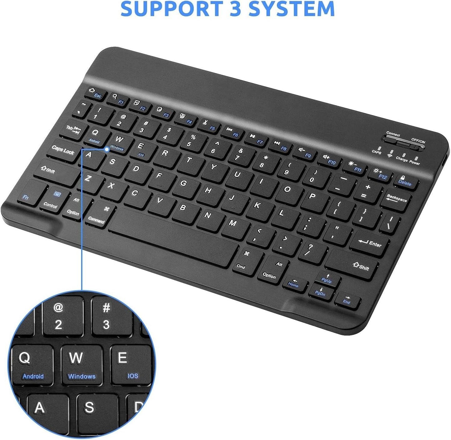 Tastiera wireless  ricaricabile slim  portatile, design ergonomico Bluetooth
