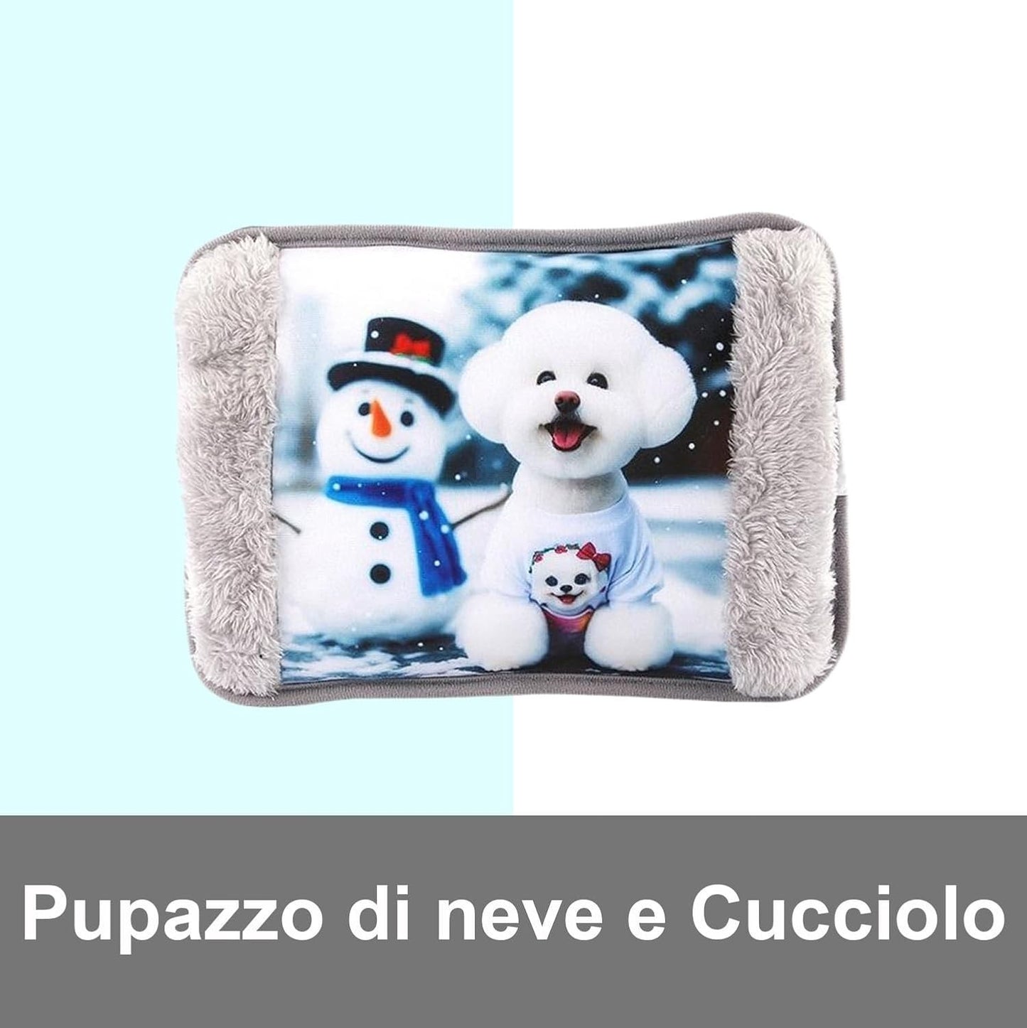 Borsa Acqua Calda Elettrica in Peluche 500W, Scaldino Elettrico Scaldamani