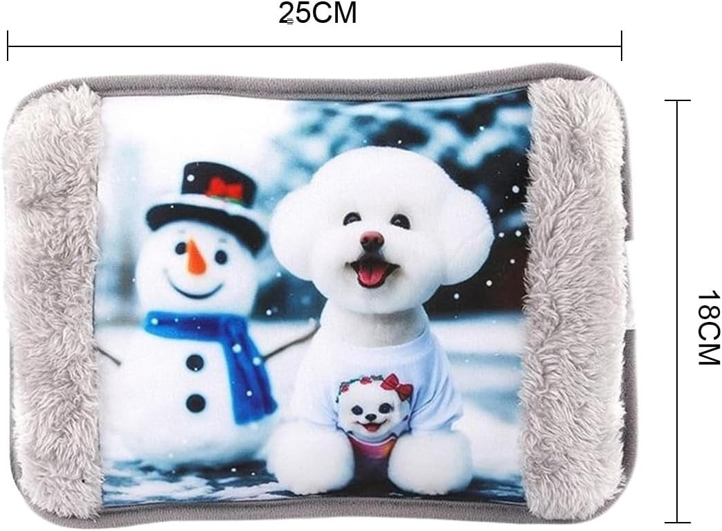 Borsa Acqua Calda Elettrica in Peluche 500W, Scaldino Elettrico Scaldamani