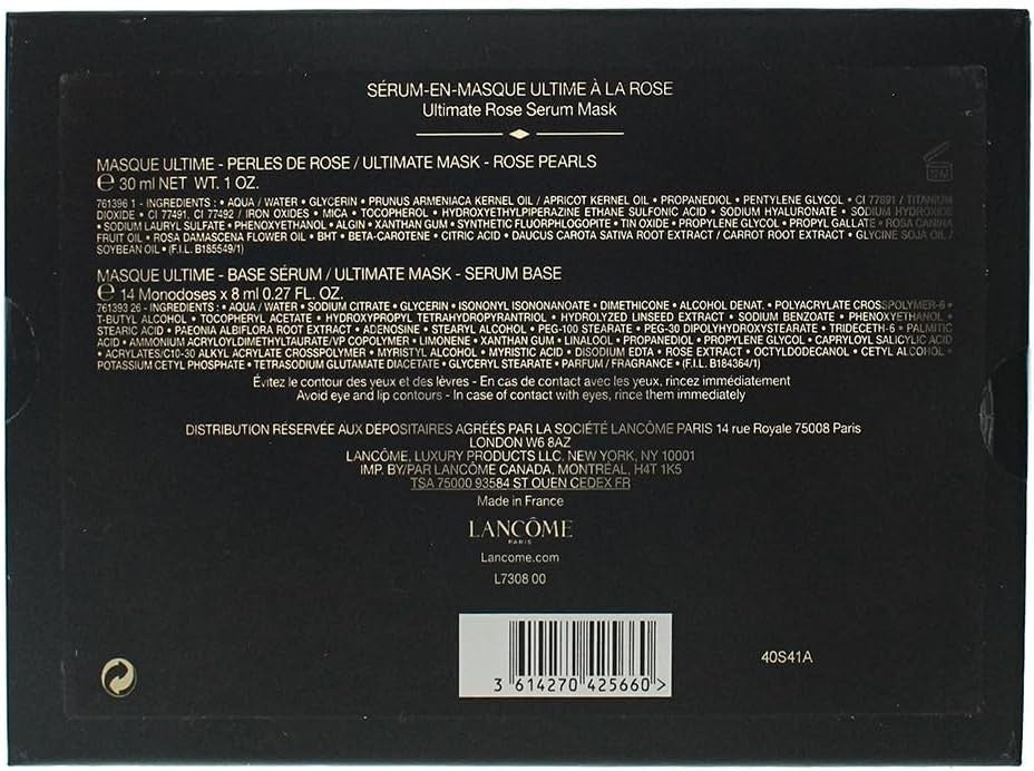 Lancome Absolue L' Extrait Serum en Masque Ultime À La Rose Siero Maschera 30 ML