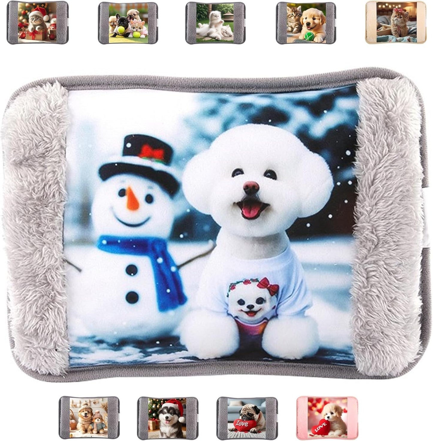 Borsa Acqua Calda Elettrica in Peluche 500W, Scaldino Elettrico Scaldamani