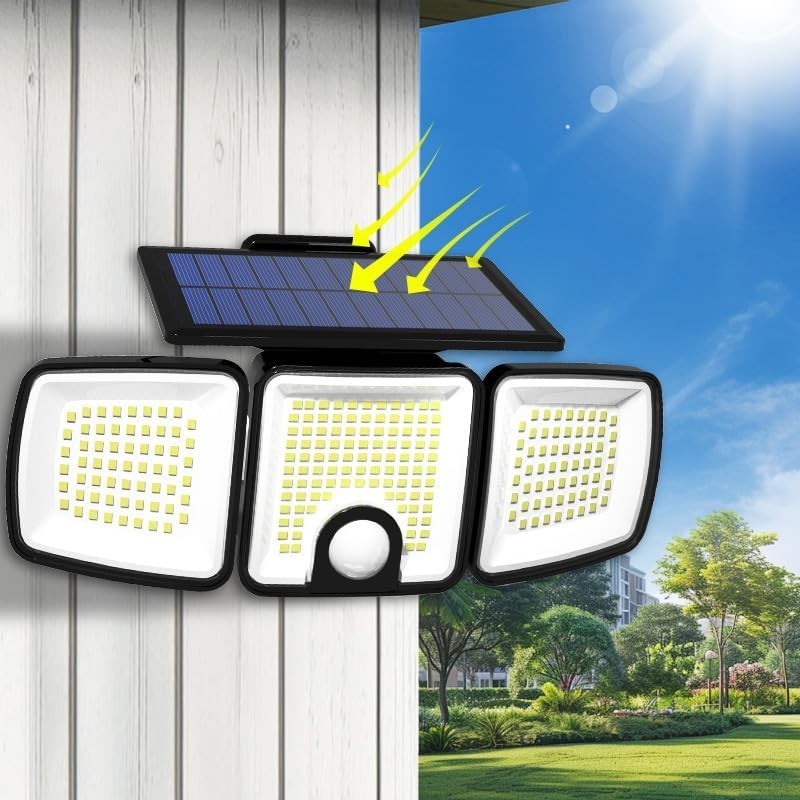 Luce solari da esterno con sensore di movimento a 223 LED  impermeabile IP65