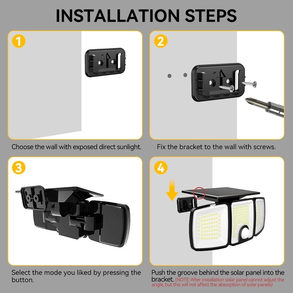 Luce solari da esterno con sensore di movimento a 223 LED  impermeabile IP65