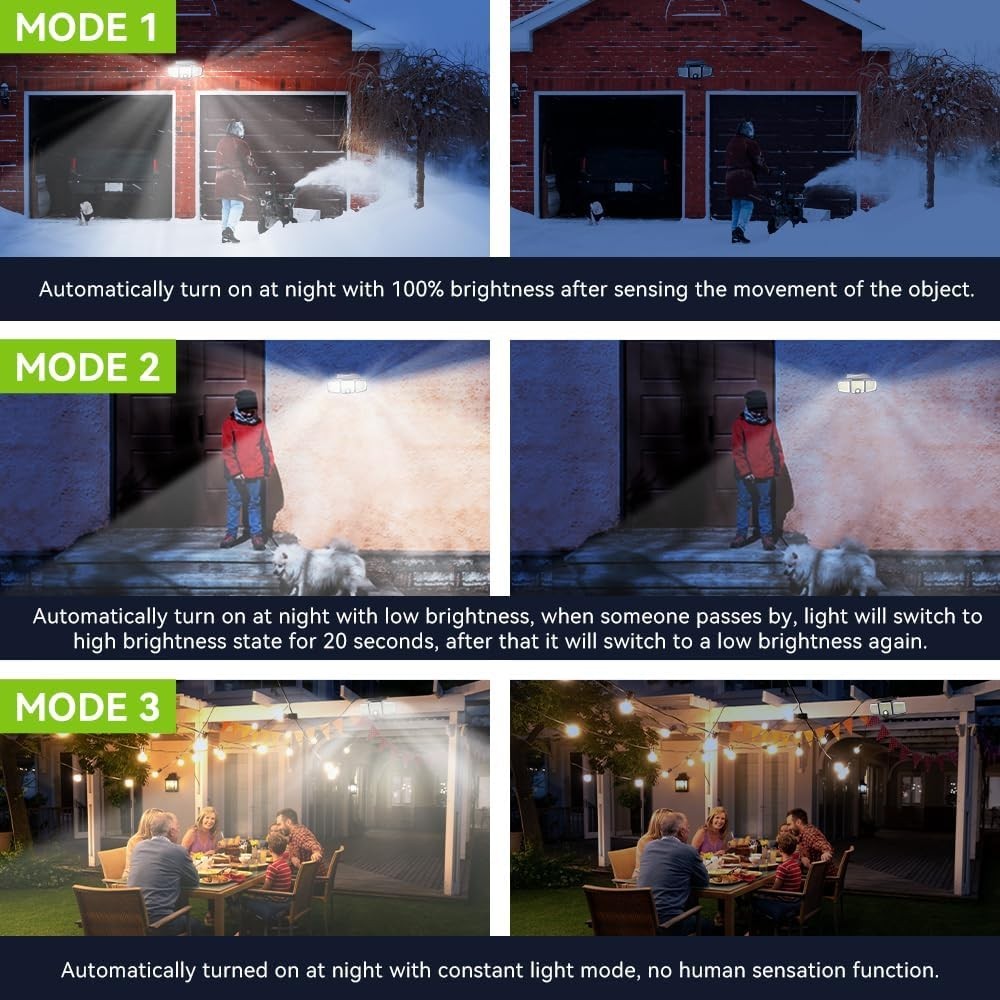 Luce solari da esterno con sensore di movimento a 223 LED  impermeabile IP65